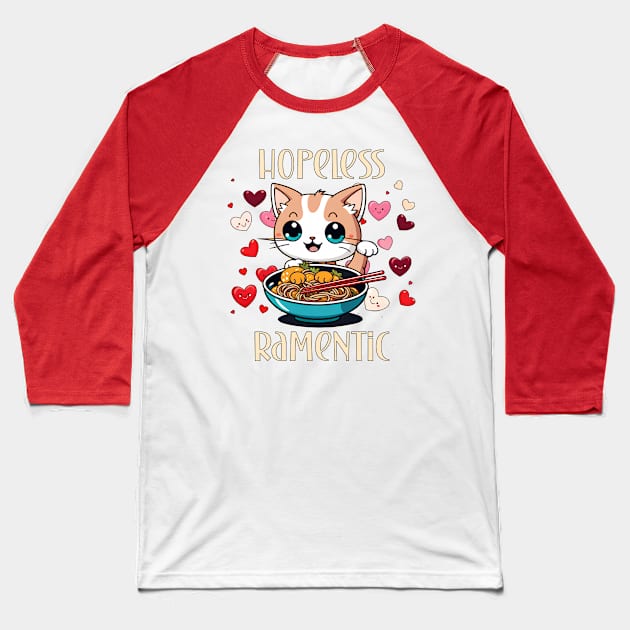 Kawaii kitten hopeless ramentic lover Baseball T-Shirt by Edgi